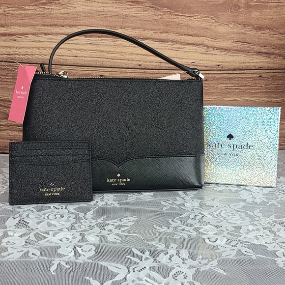Kate Spade Lola Glitter Crossbody w/Card Holder - Picture 1 of 9